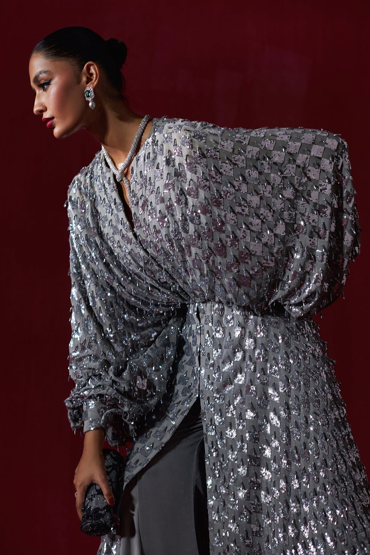 Elan | Luxury Wedding Wears | ÉCLAT DE LUNE D'ARGENT (EP-20996)