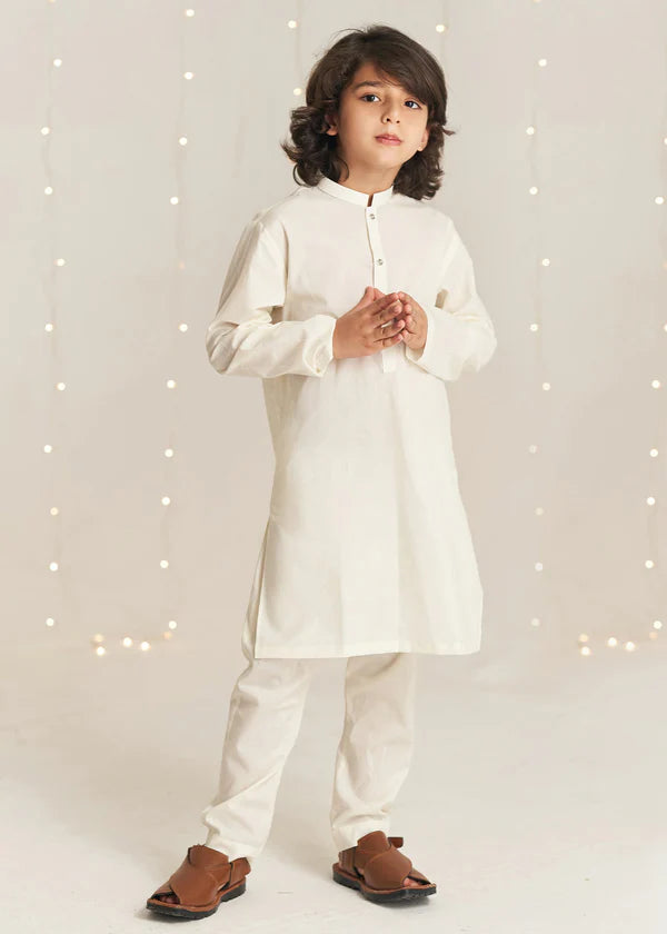 Cream Kurta Trouser - Litsy Bitsy