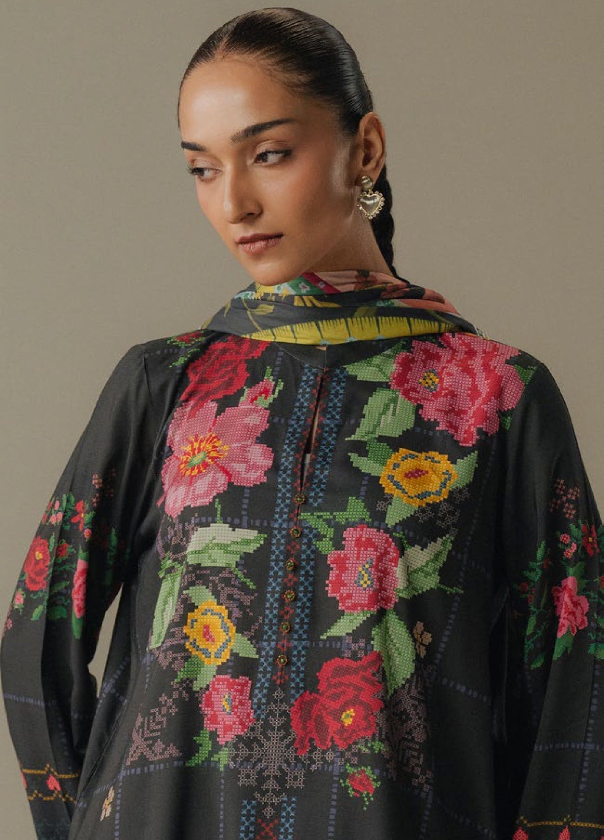 Zara Shahjahan | Coco Prints 25 |  Olive Hour-5A