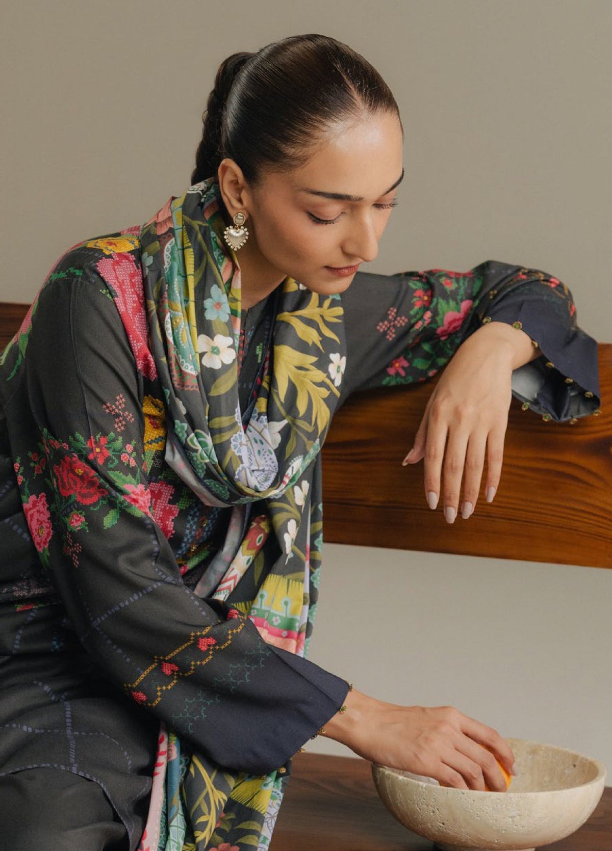 Zara Shahjahan | Coco Prints 25 |  Olive Hour-5A