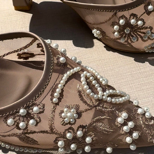 Minza Hand Embellished Heels - Croza