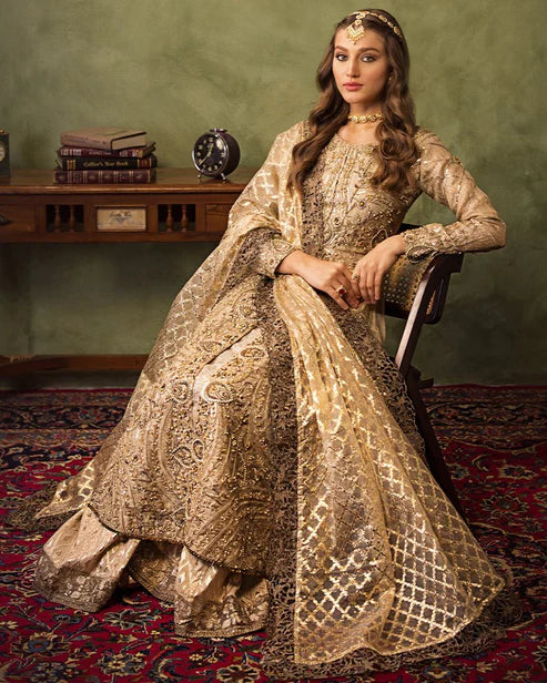 Ain | Aroosh Luxury Formals 24 | AR-77 SAIBA (Gold)