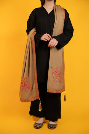 SHK-712 MOTIVE Beige Shawl