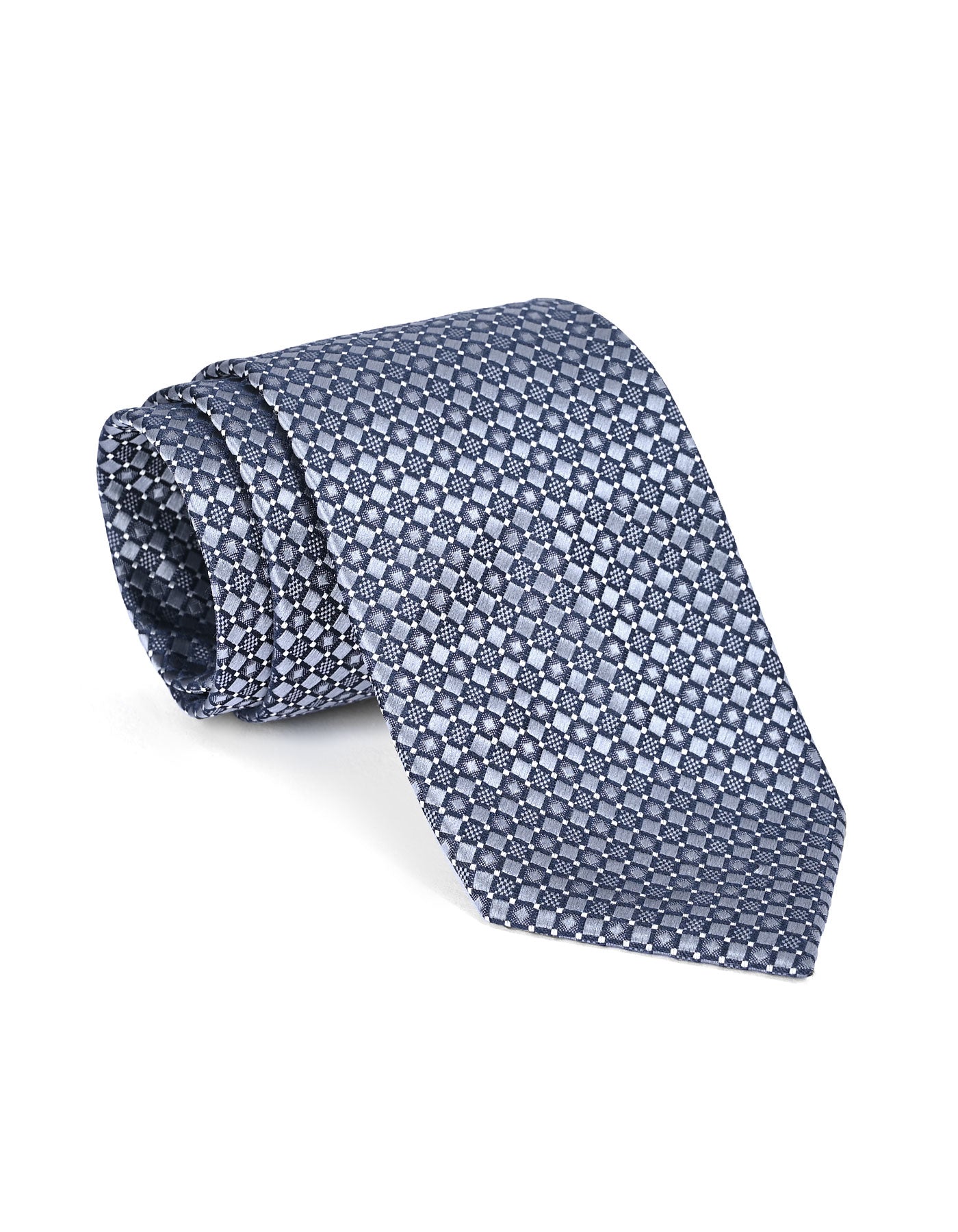 Silver Geometric Tie