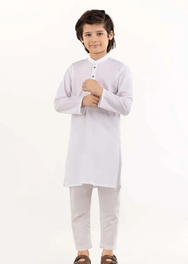 White kameez shalwar - W4 - Hassan Jee
