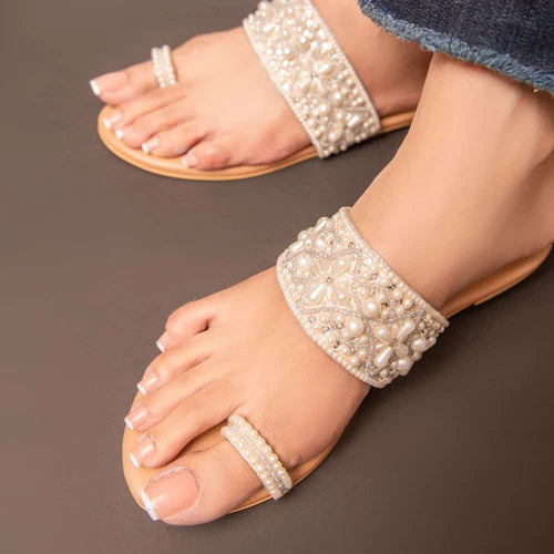 Hand Embellished Kohlapuris - Croza