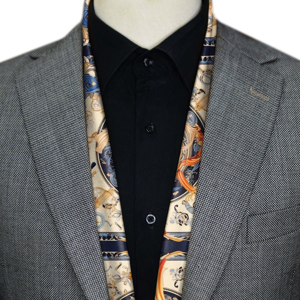 BLACK WOLF - AUTHENTIC VINTAGE SILK MEN SCARF - Black Wolf