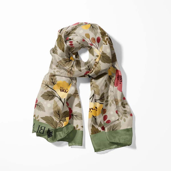 BLACK WOLF - FLOWER PATTERN MEN SCARF - Black Wolf