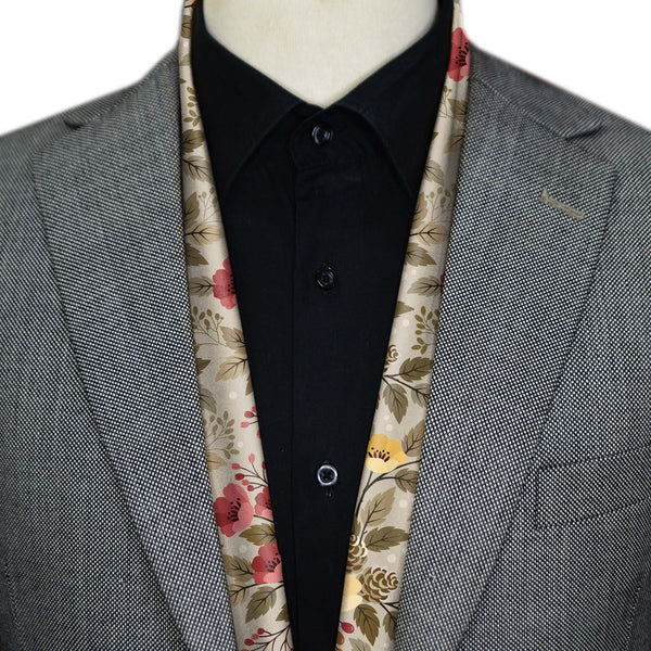 BLACK WOLF - FLOWER PATTERN MEN SCARF - Black Wolf