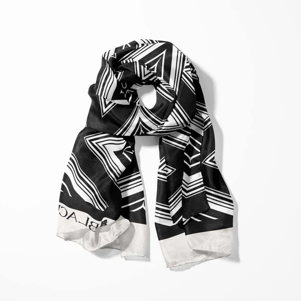 BLACK WOLF - SQUARES GEOMETRIC MEN SCARF - Black Wolf