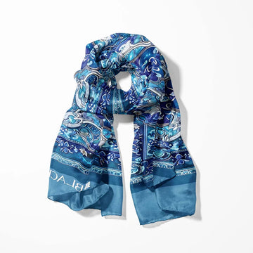 BLACK WOLF - PERSIAN ART MEN SCARF - Black Wolf