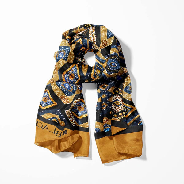 BLACK WOLF - GEOMETRIC ETHNIC MEN SCARF - Black Wolf