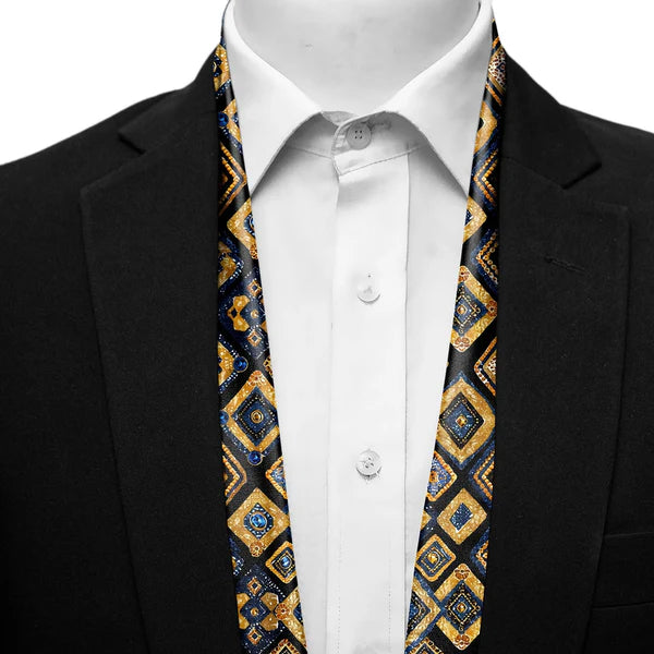 BLACK WOLF - GEOMETRIC ETHNIC MEN SCARF - Black Wolf