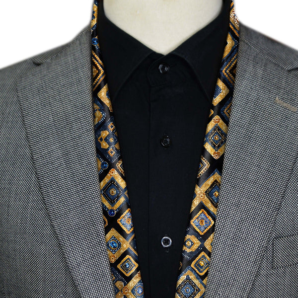 BLACK WOLF - GEOMETRIC ETHNIC MEN SCARF - Black Wolf