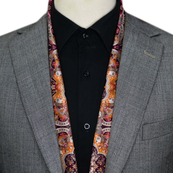 BLACK WOLF - ORNAMENTAL PAISLEY MEN SCARF - Black Wolf