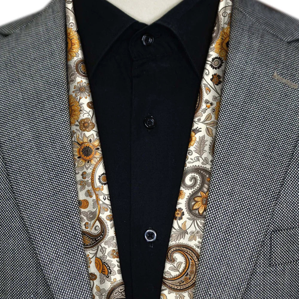 BLACK WOLF - A DITSY PAISLEY MEN SCARF - Black Wolf