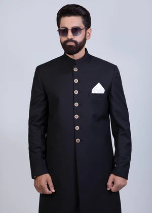 MENS BLACK SHERWANI - Yes the instyle