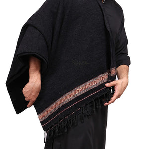 Kamaal Khan Velvet Soft Dhussa Shawl For Men - Black