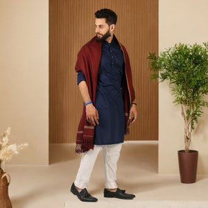 Kamaal Khan Peshawari Dhussa Shawl (Medium) - Oak Brown