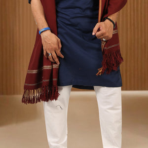 Kamaal Khan Peshawari Dhussa Shawl (Medium) - Oak Brown