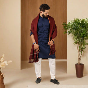 Kamaal Khan Peshawari Dhussa Shawl (Medium) - Maroon