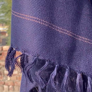 Kamaal Khan Swati Dhussa Shawl For Men - Navy Blue