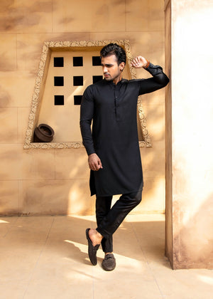 Shahjahan Boski Black Kurta Trouser
