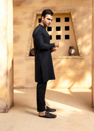 Shahjahan Boski Black Kurta Trouser