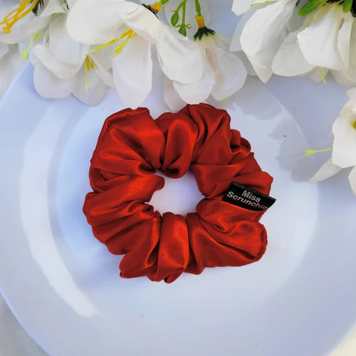 Silk Scrunchie - Red - 1 Piece - c