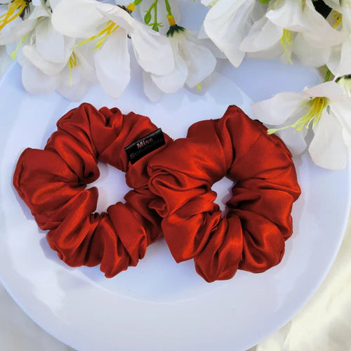 Silk Scrunchie - Red - 1 Piece - c