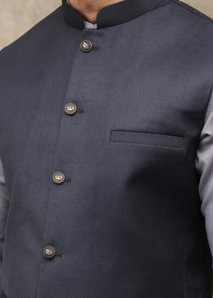 MEN'S CHARCOAL GRAY TROPICAL WAISTCOAT - Maqsood Garments