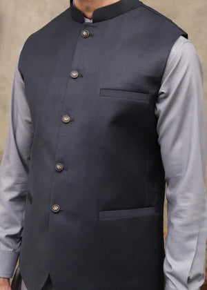 MEN'S CHARCOAL GRAY TROPICAL WAISTCOAT - Maqsood Garments