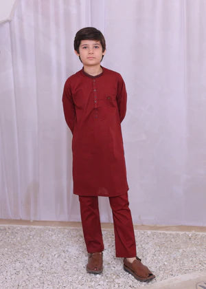 Maroon Kurta Trouser-AH 016 - AK BY HASSAN JEE