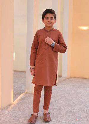 Rust Kurta Trouser-AH 024 - AK BY HASSAN JEE