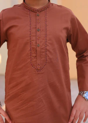 Rust Kurta Trouser-AH 024 - AK BY HASSAN JEE