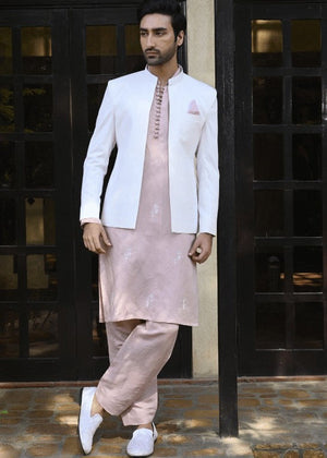 HK Fashion White Front Open Prince coat For Wedding