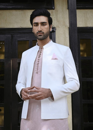 HK Fashion White Front Open Prince coat For Wedding