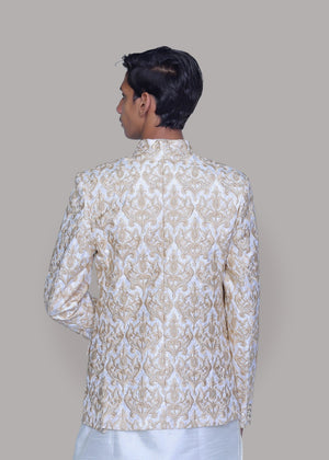 Dress Designers White Skin EMB Prince Coat