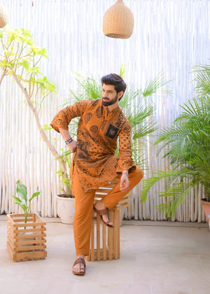 Number Three Clothing Naqoosh -Rustic Kurta Trouser