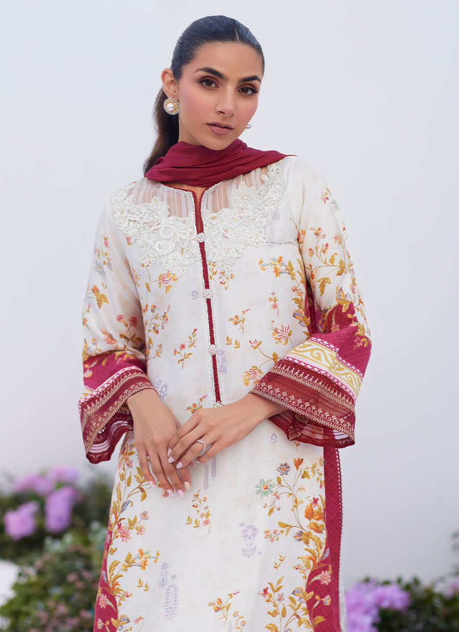 Farah Talib Aziz | Zaza Prints 24 | SANGRIA TRELLIS SHIRT AND DUPATTA