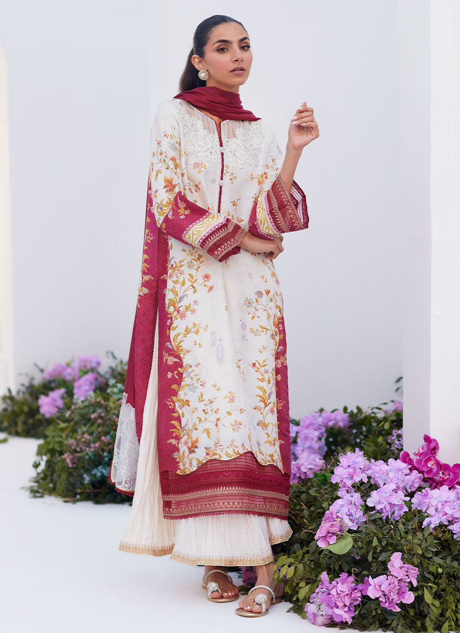 Farah Talib Aziz | Zaza Prints 24 | SANGRIA TRELLIS SHIRT AND DUPATTA