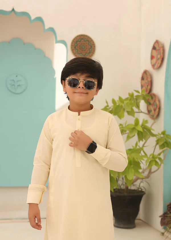 Pale yellow kurta pajama KT 33 - Hassan Jee