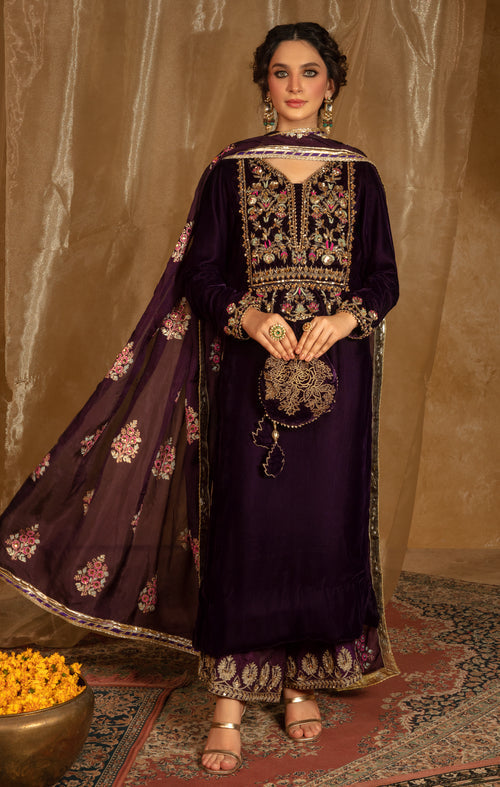 Maya | Raazi Velvet 24 | IBAARAT - by - Libasekhas UK - Registered Vendor of : Maya - 100% Original Designer Dresss