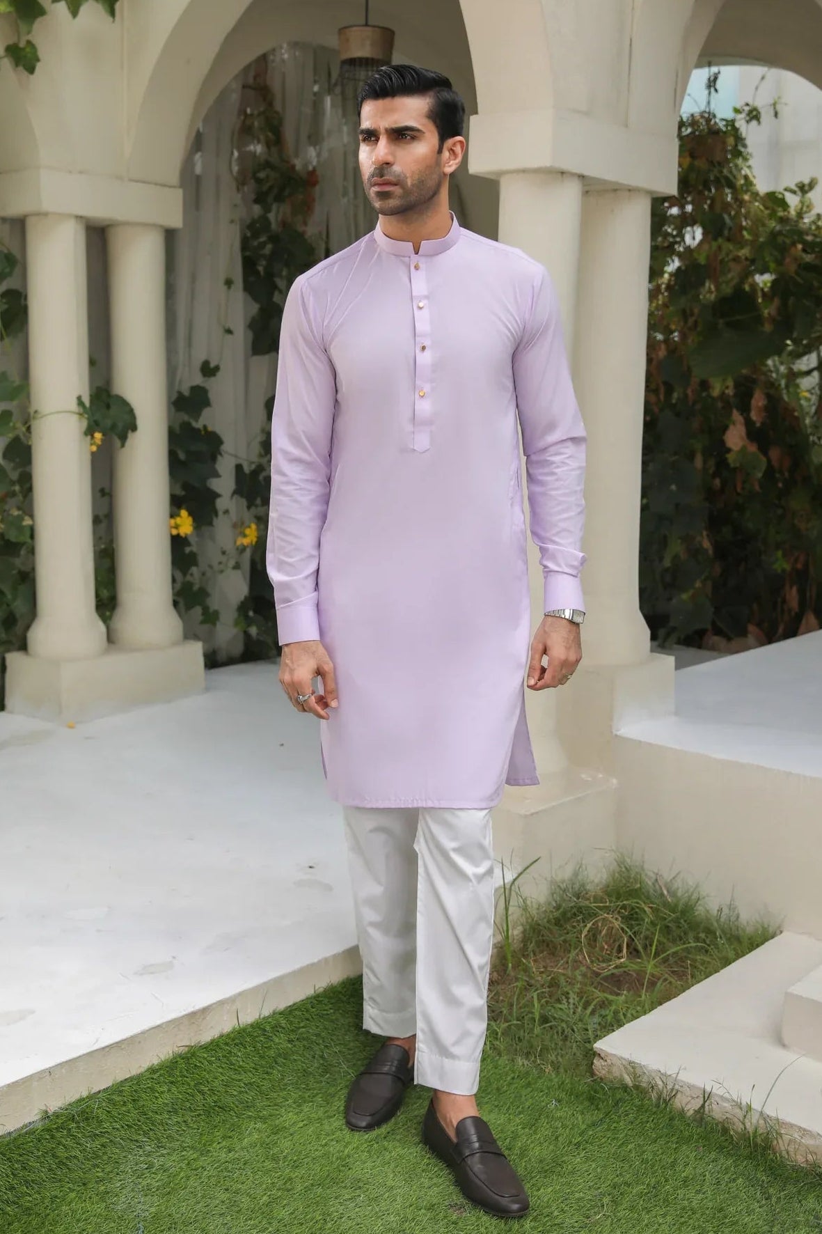 Lilac Kurta Trouser - Men