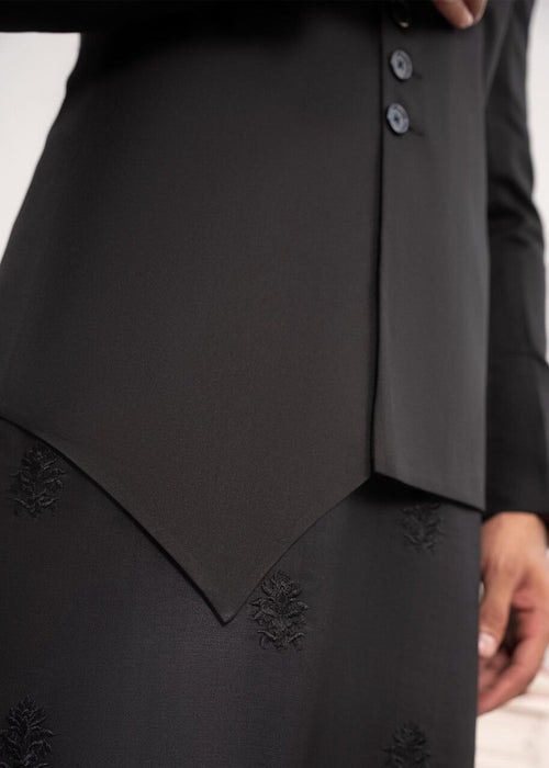 HK Fashion Black Cross Style Prince Coat