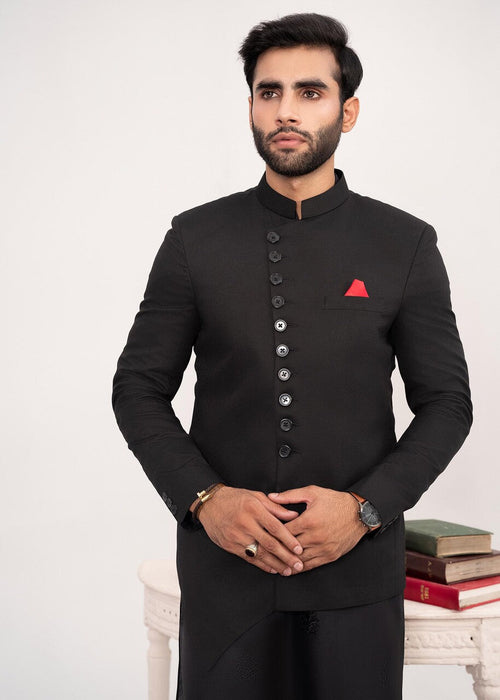 HK Fashion Black Cross Style Prince Coat