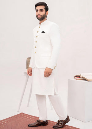 HK Fashion Off White Prince Coat For Wedding