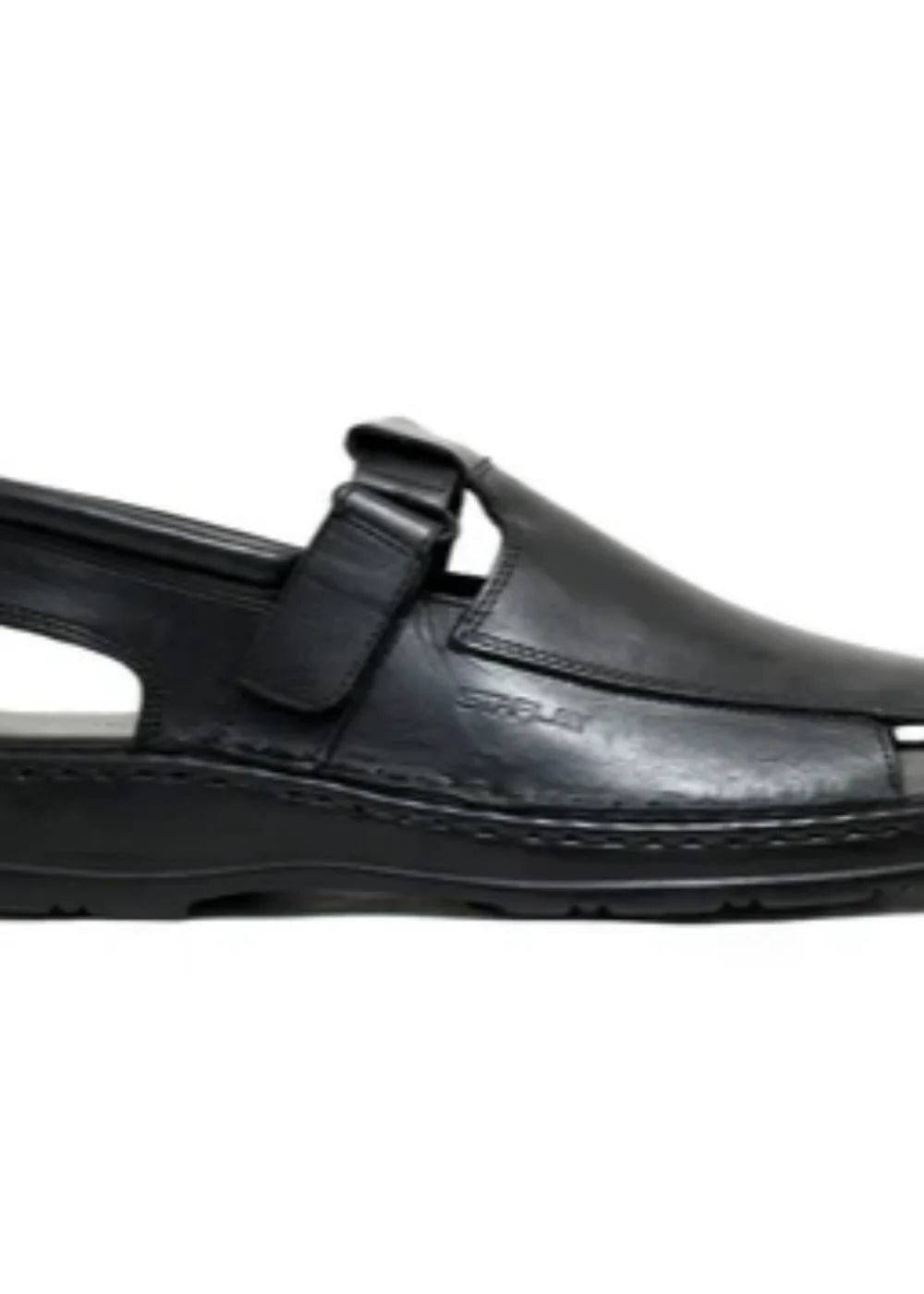 LEATHER SANDAL - 4001 BLACK - Starlet Shoes