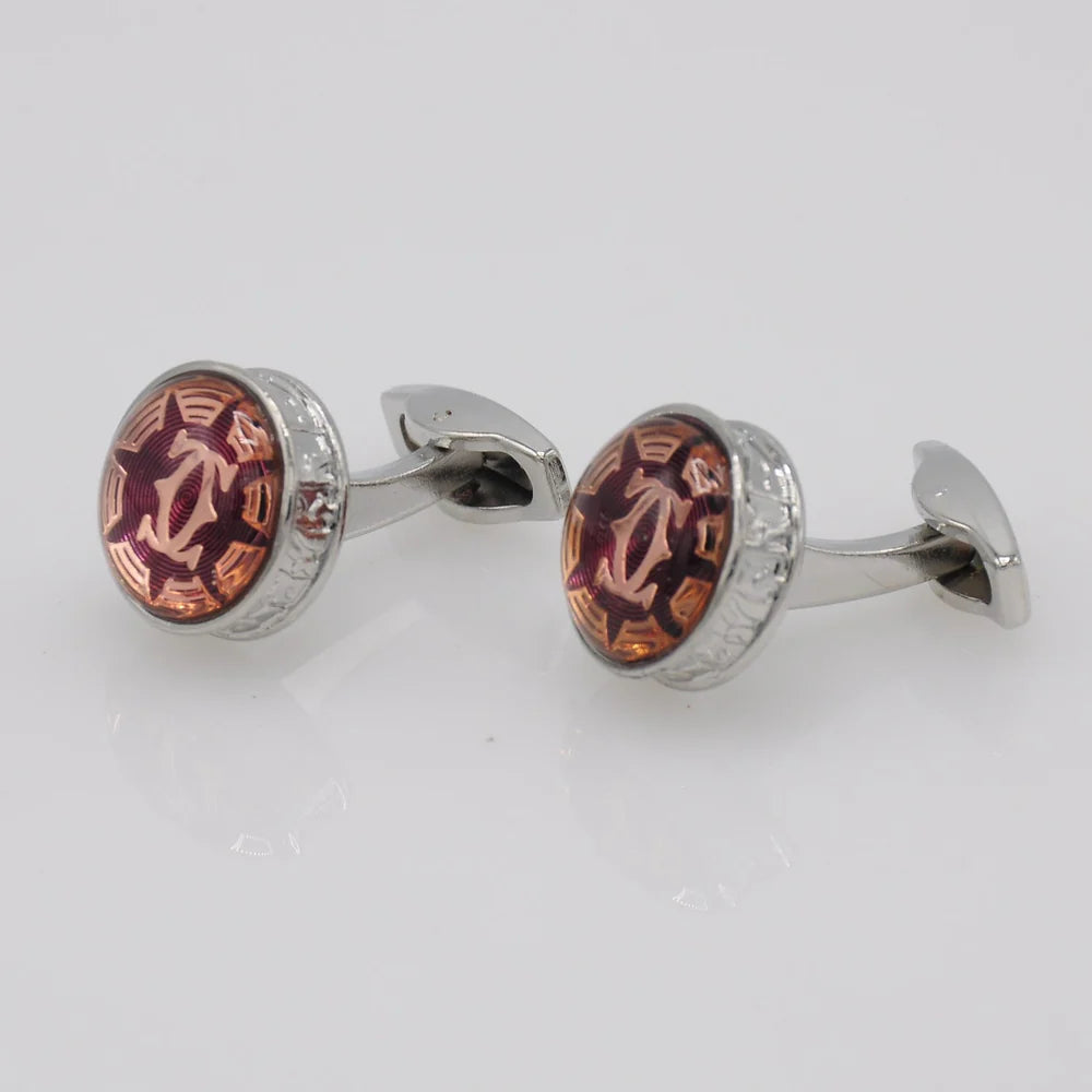 ZJH | red copper mens ciflinks - Zeenat Jewelry House