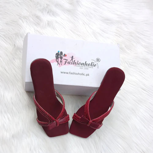 Tai Maroon Slides For Women's - Fashionholic